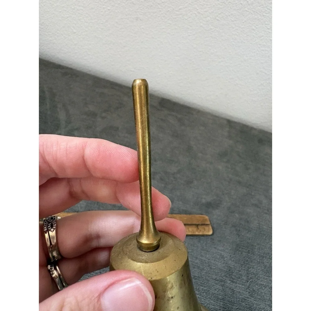 Vintage Bell Hand Painted Solid Brass Rare Made in India 4.5